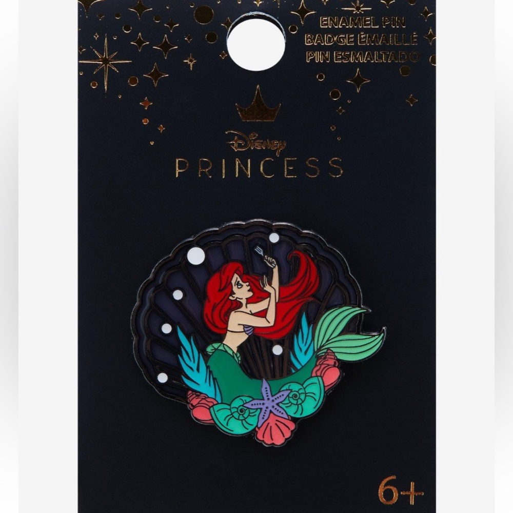 Loungefly Disney Little Mermaid Ariel Clear Shell Enamel Pin Hot Topic